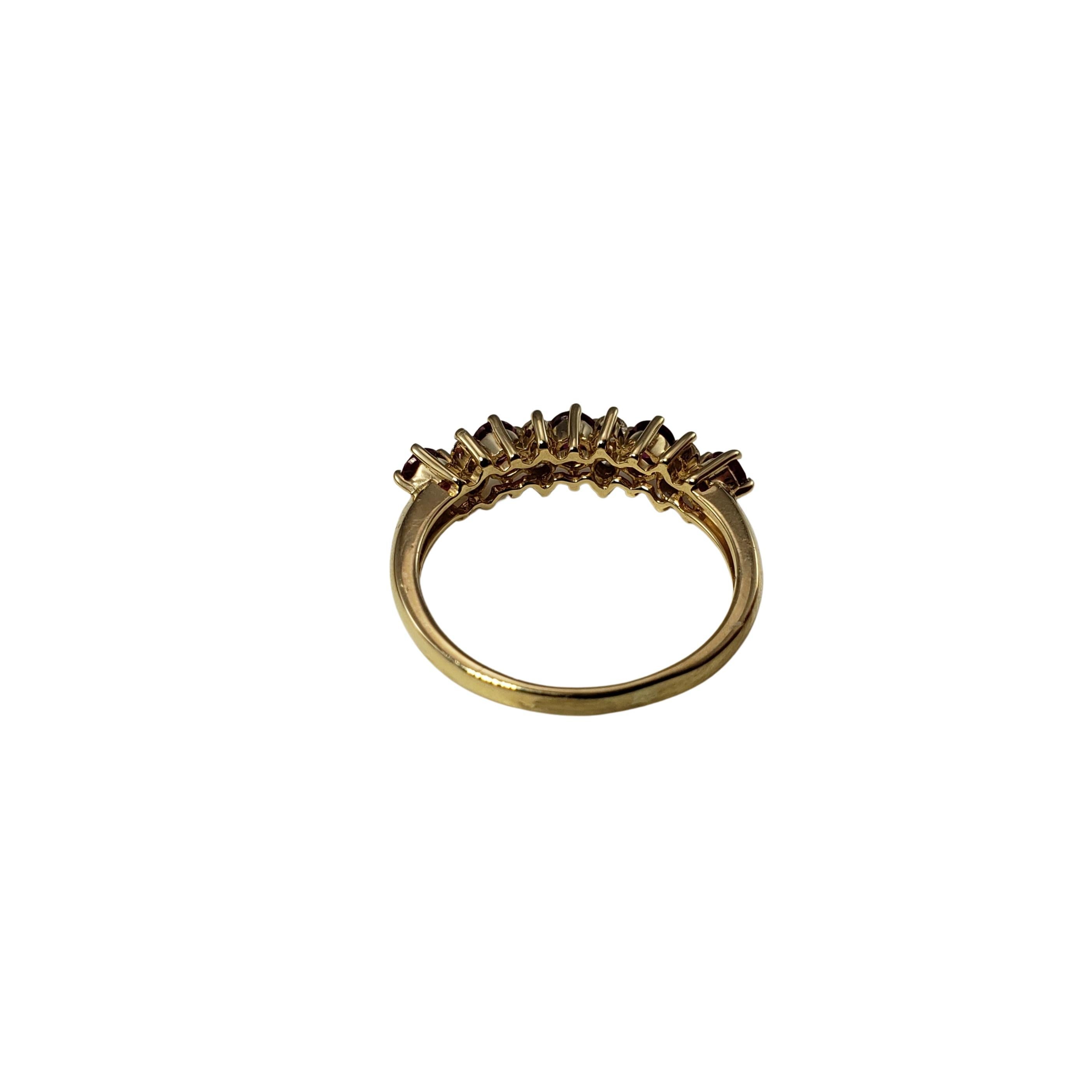 Women's 14 Karat Yellow Gold Ruby and Diamond Ring