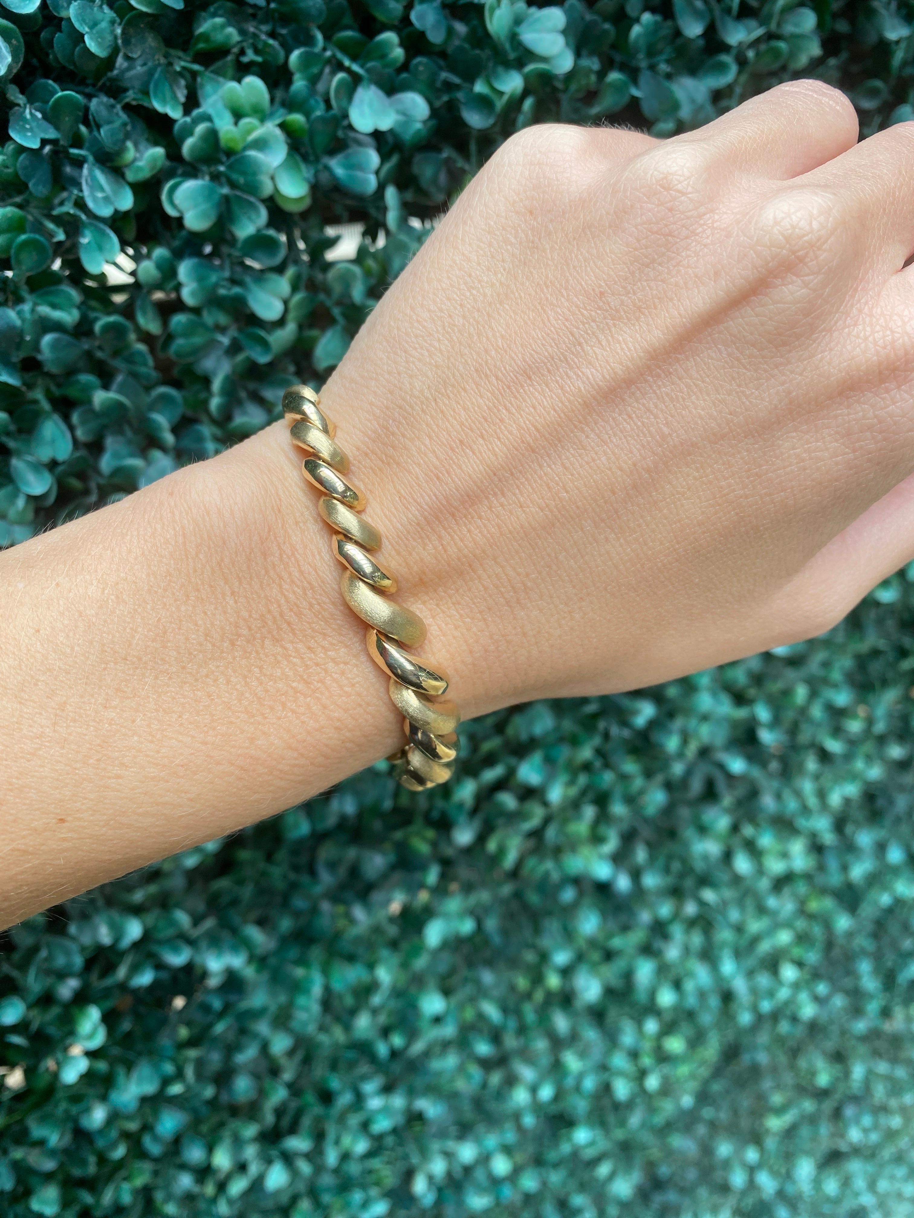 Bracelet vintage de style San Marco en or jaune 14 carats en vente 6