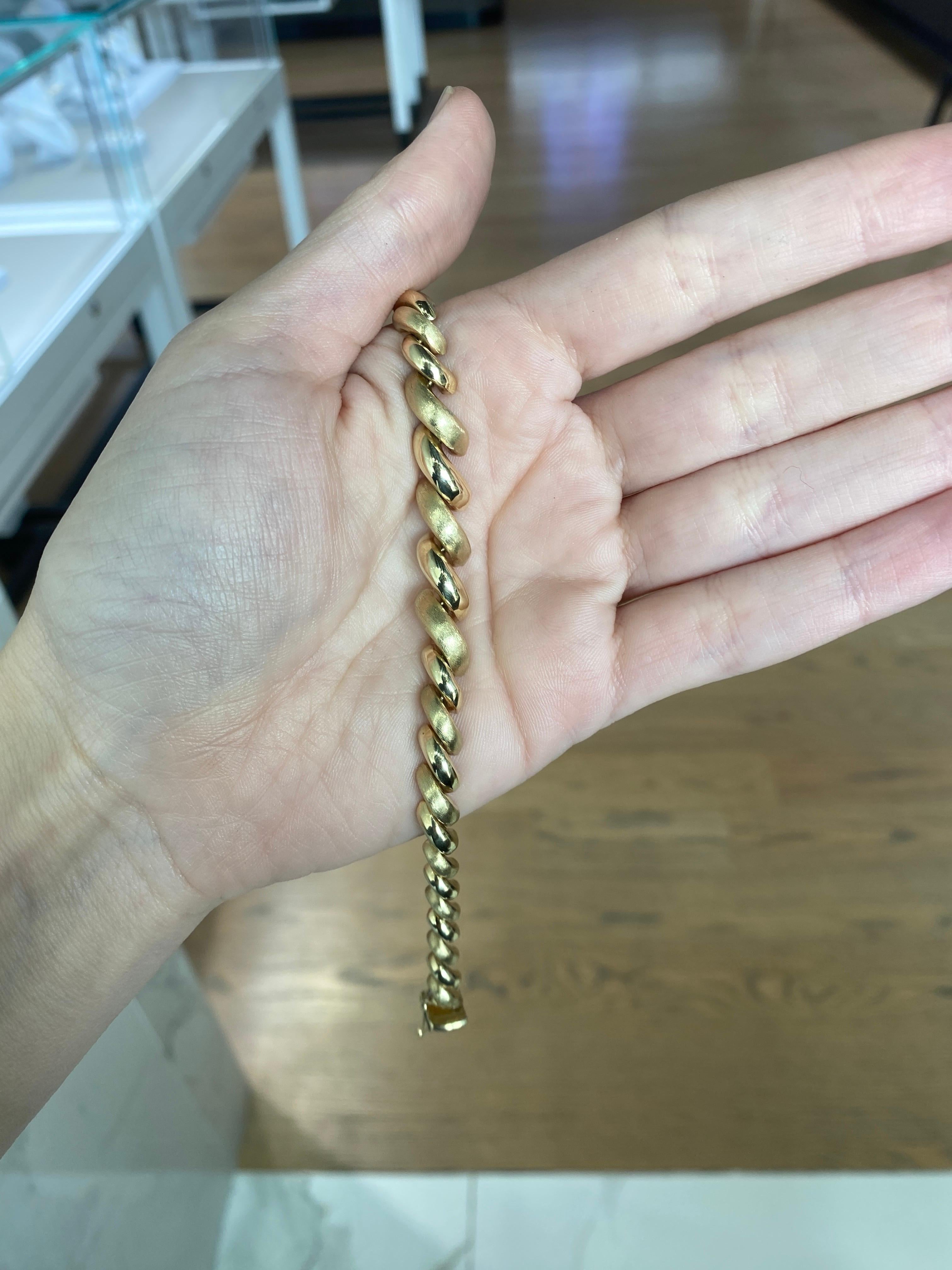 Bracelet vintage de style San Marco en or jaune 14 carats en vente 7