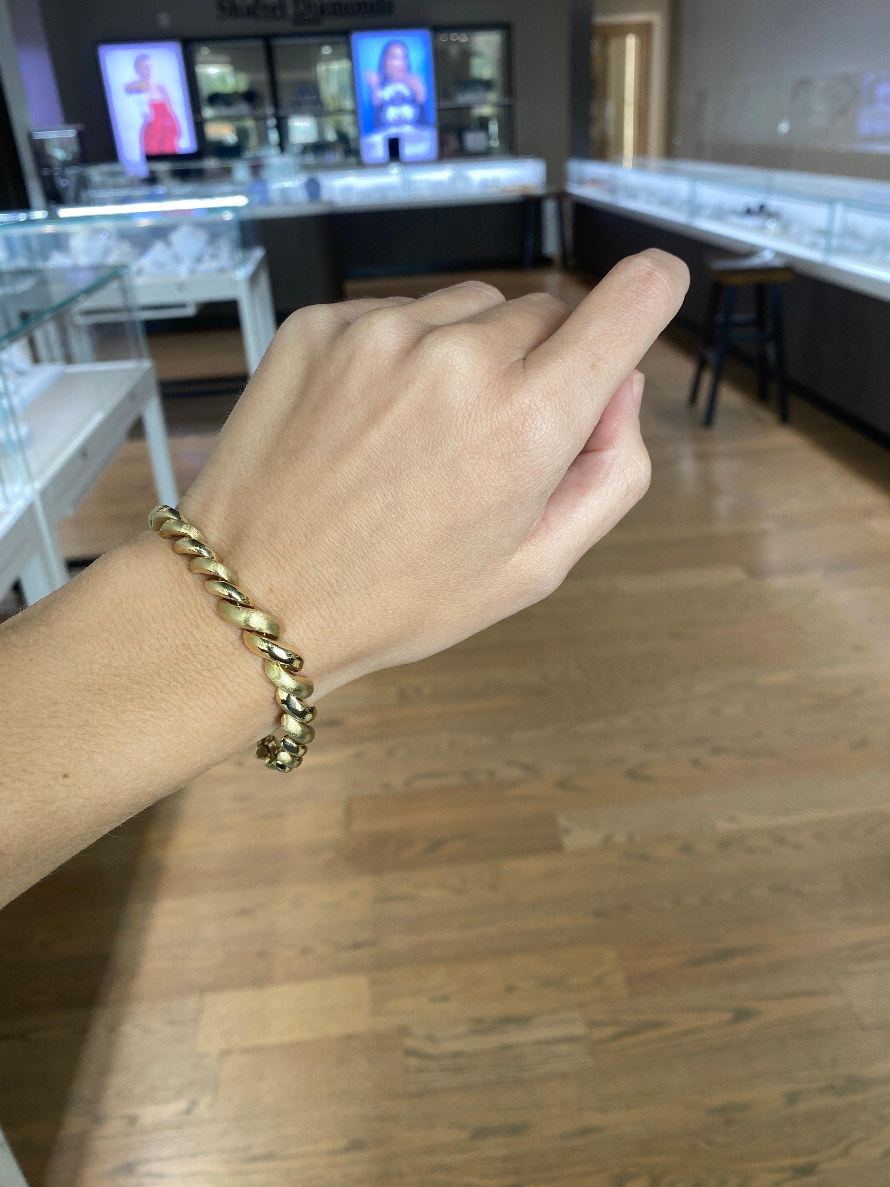 Bracelet vintage de style San Marco en or jaune 14 carats en vente 1