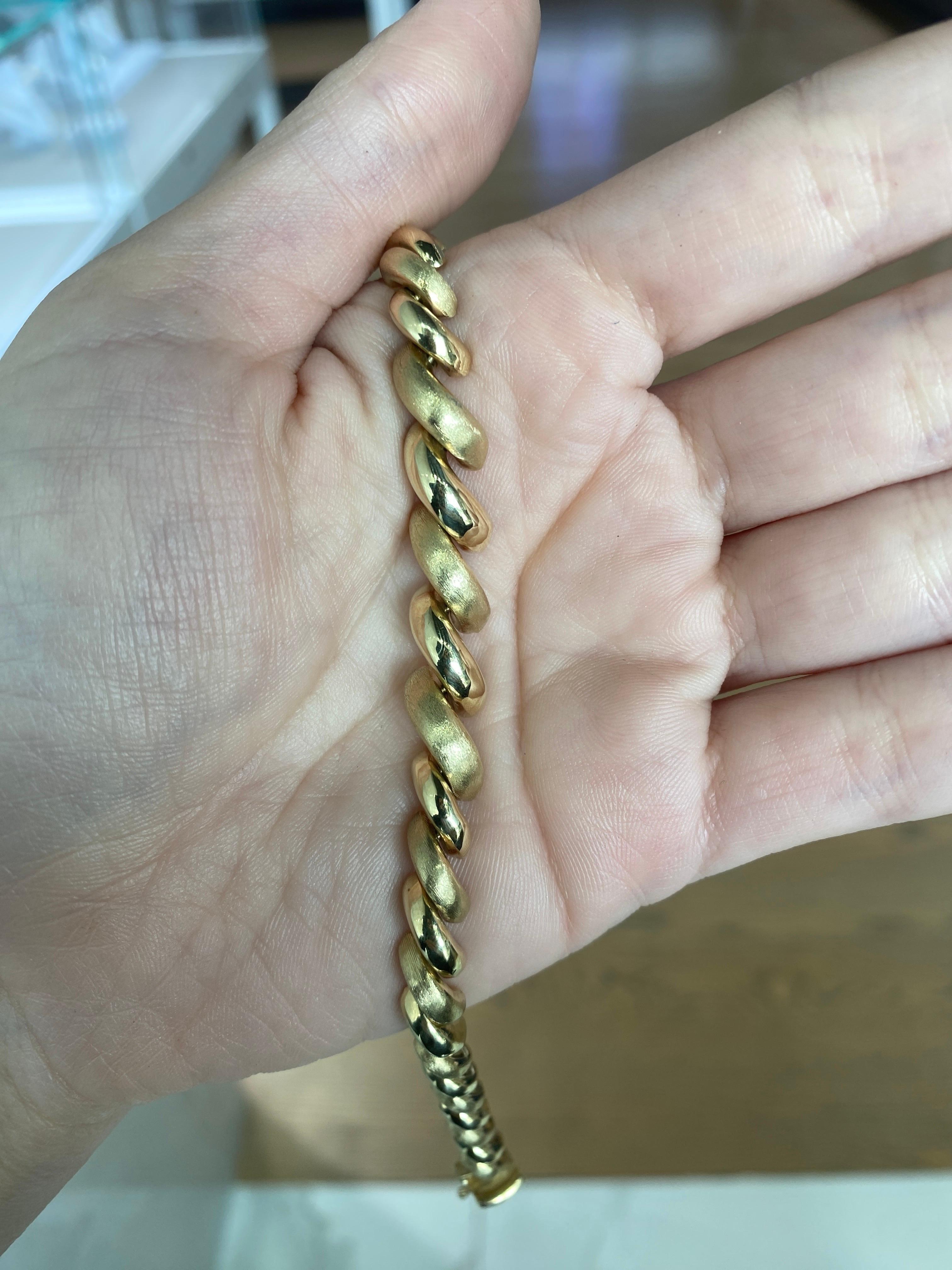 Bracelet vintage de style San Marco en or jaune 14 carats en vente 3