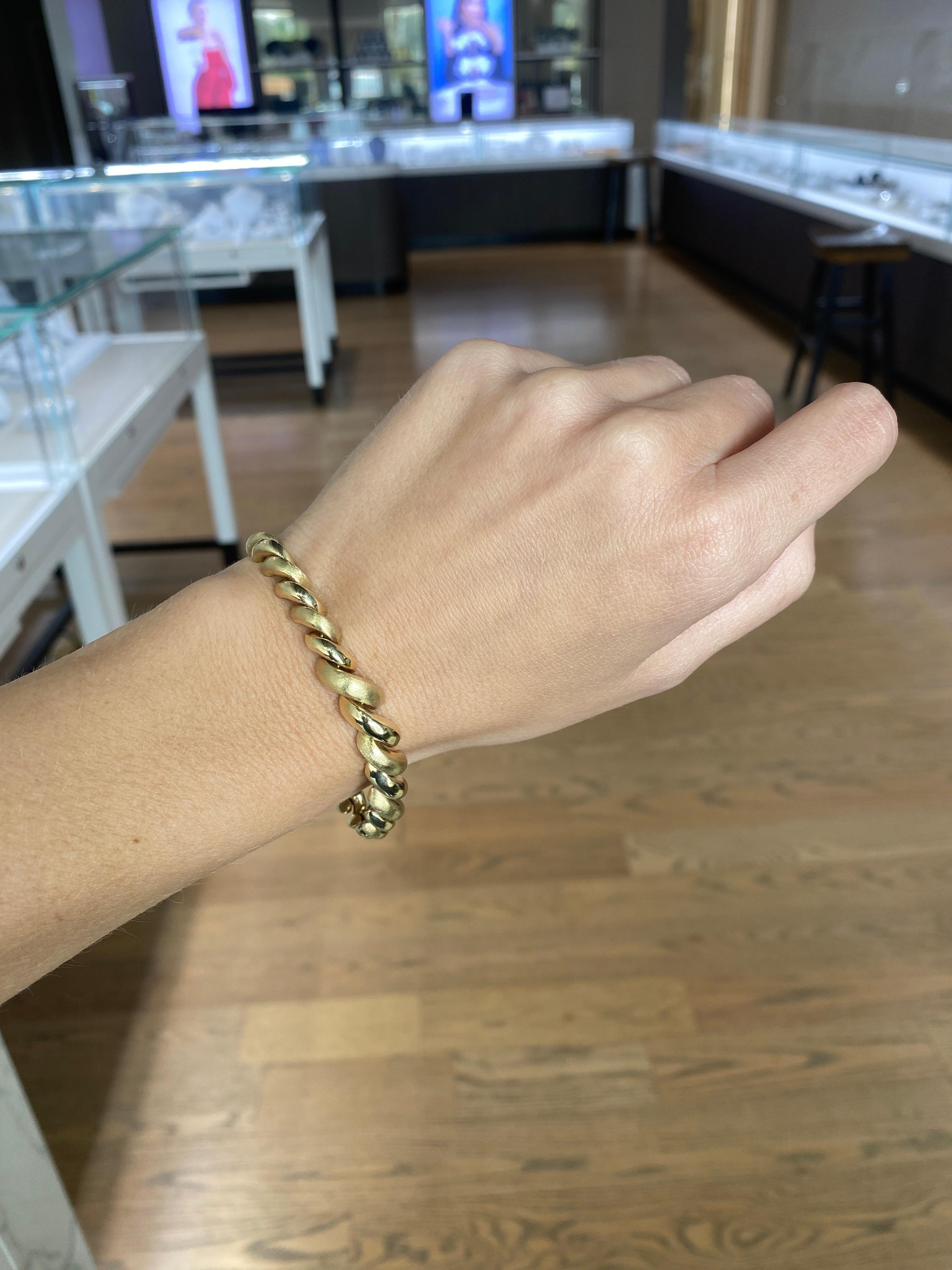 Bracelet vintage de style San Marco en or jaune 14 carats en vente 4