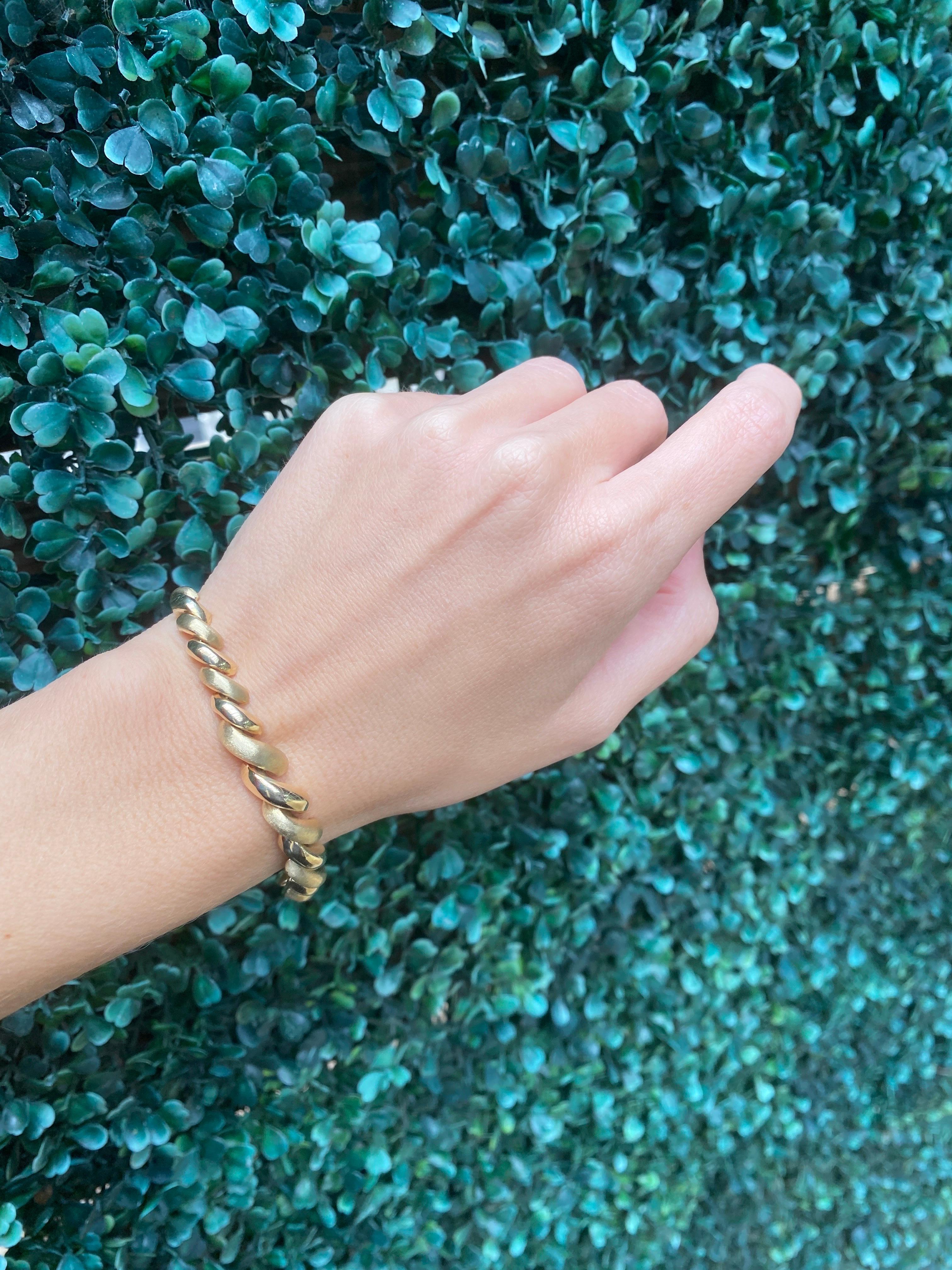 Bracelet vintage de style San Marco en or jaune 14 carats en vente 5