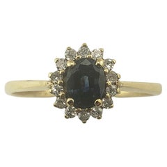 Vintage 14 Karat Yellow Gold Sapphire and Diamond Ring