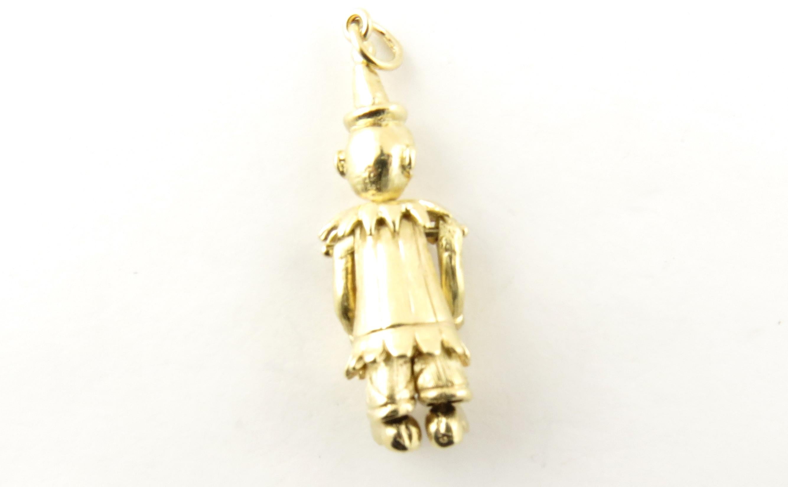 vintage gold clown pendant