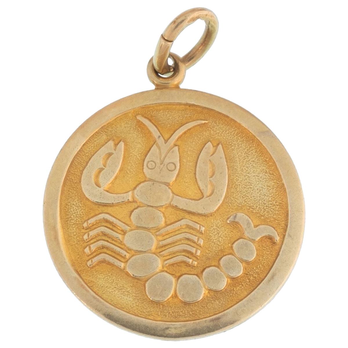 Vintage 14 Karat Yellow Gold Scorpio Zodiac Astrology Charm