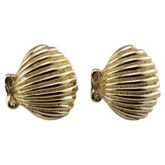 Vintage 14 Karat Yellow Gold Shell Earrings
