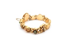 Vintage 14 Karat Yellow Gold Slide Charm Bracelet