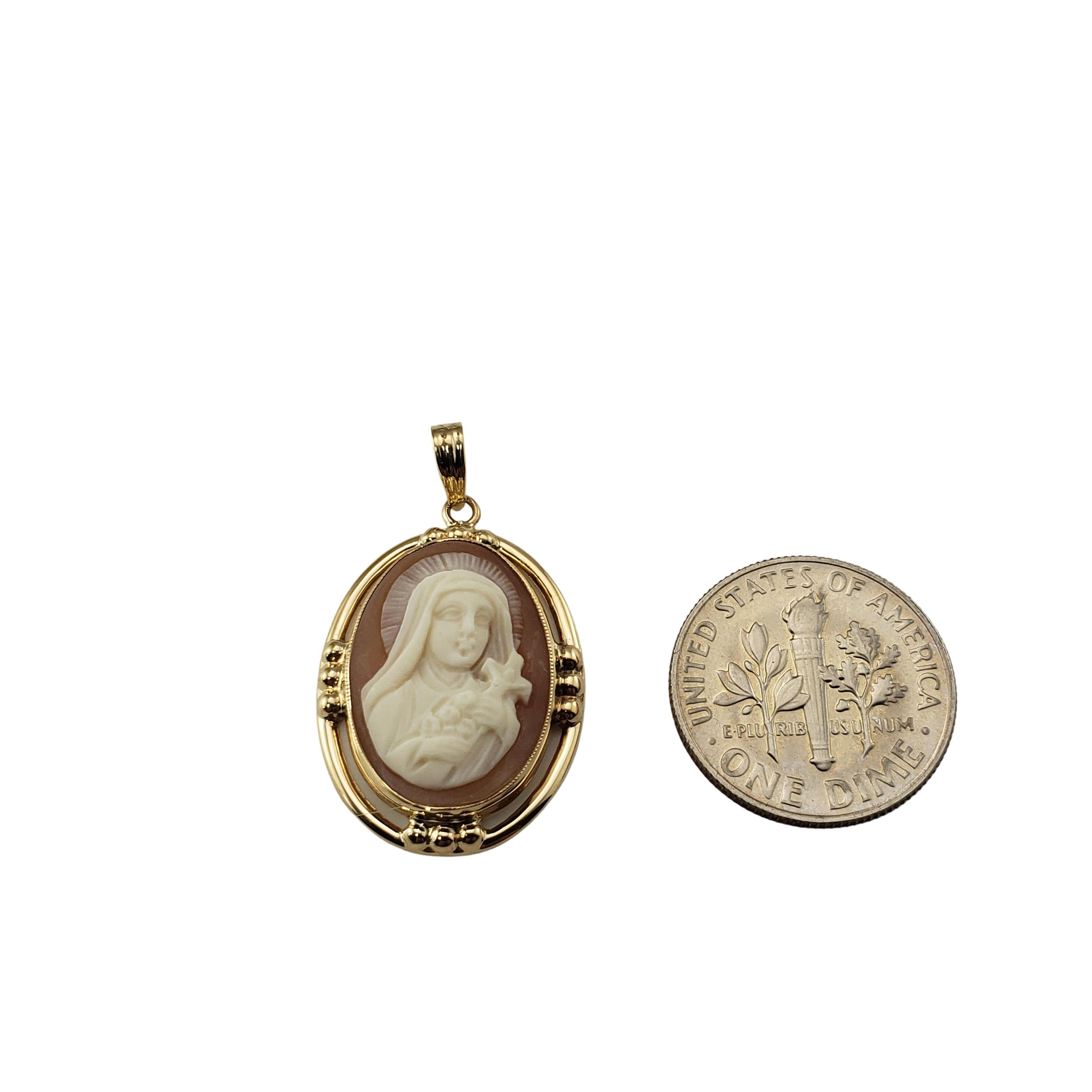 14 Karat Yellow Gold St. Therese of Lisieux Cameo Pendant 3