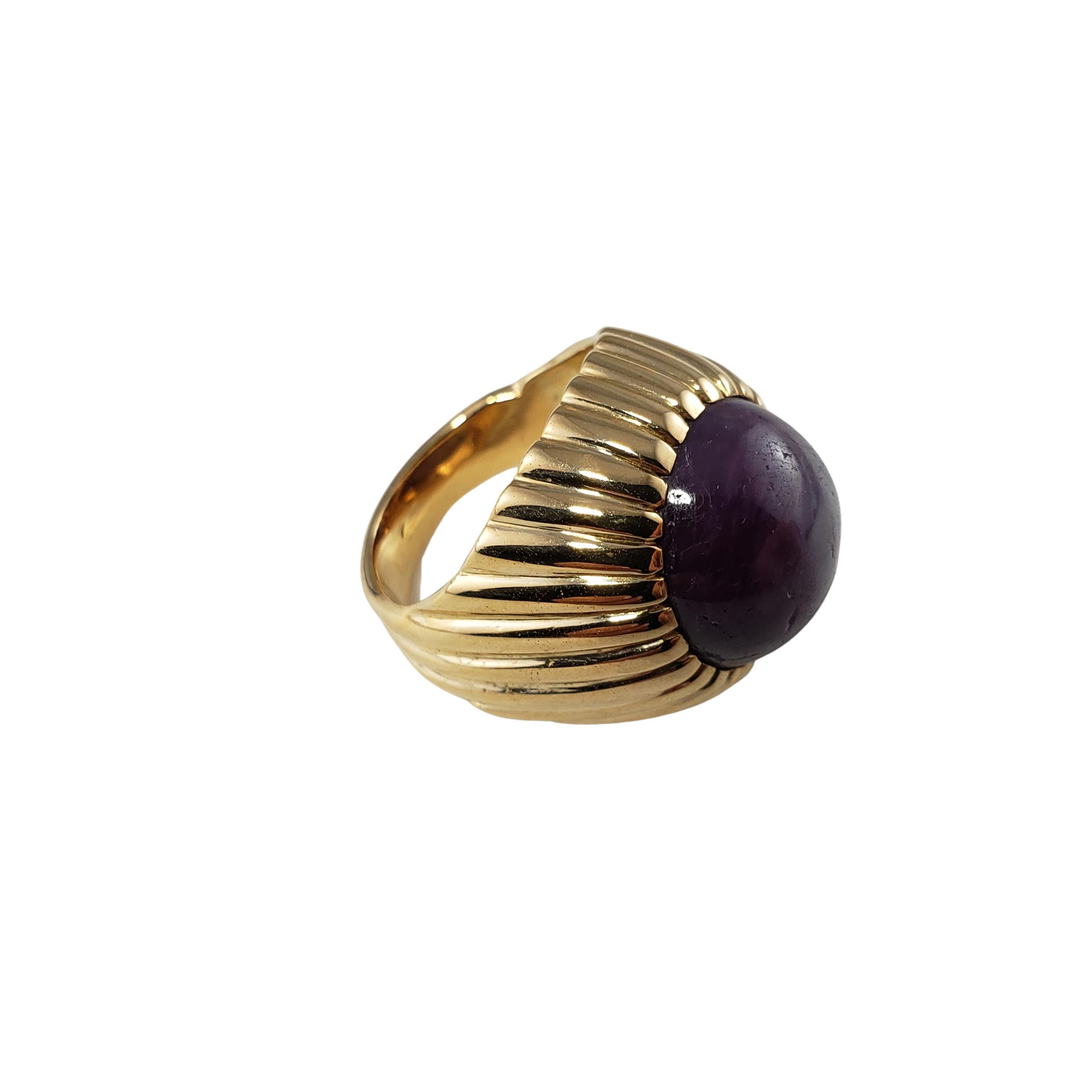 Anillo de rubí estrella de oro amarillo de 14 quilates Corte redondo en venta