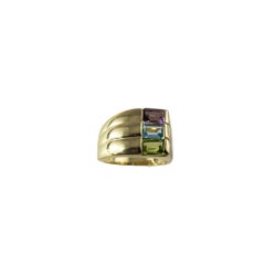 Vintage 14 Karat Gelbgold Topas, Peridot und Amethyst Ring Größe 6,25 #14652, Vintage