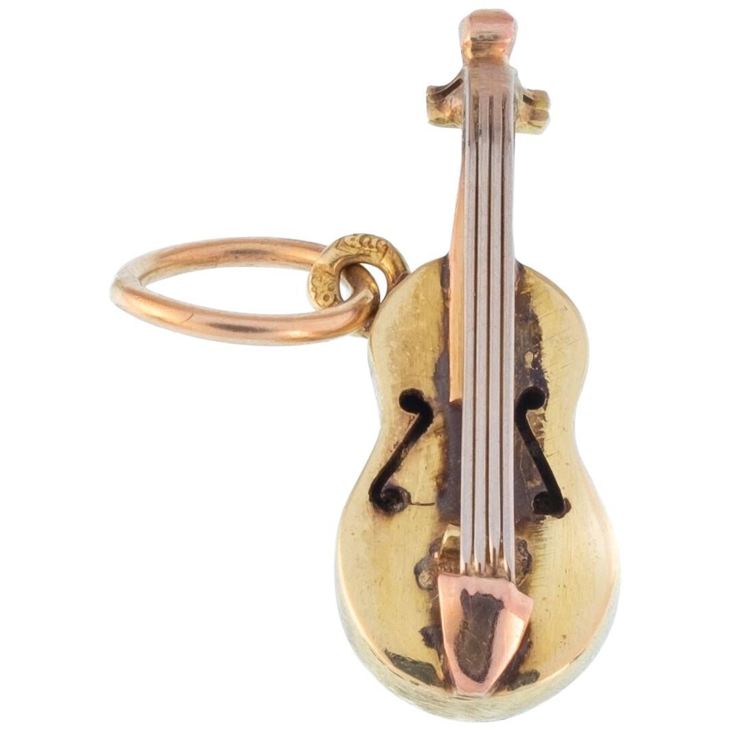 Vintage 14 Karat Yellow Gold Violin Charm
