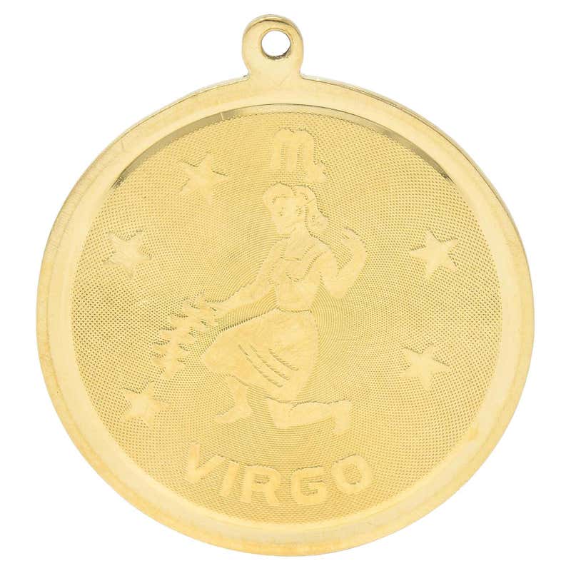 Small 14 KT Yellow Gold Chinese Zodiac Rabbit Medallion Pendant For ...