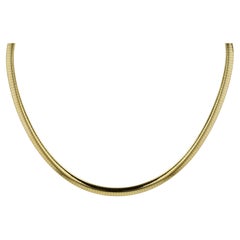 Vintage 14 Karat Yellow Gold Wide Omega Necklace