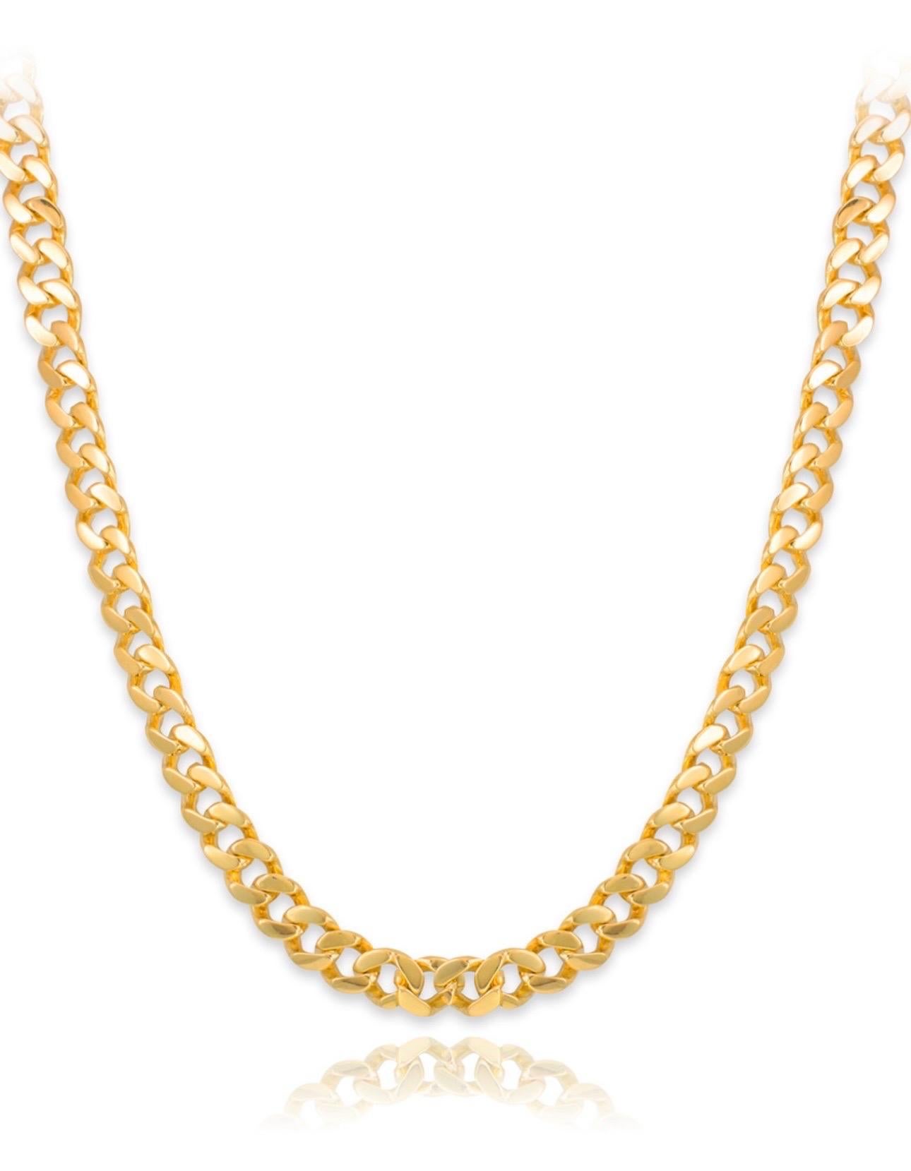 Catena d'epoca in oro giallo 14 carati 39,3 gm A Link Cubano Unisex 3