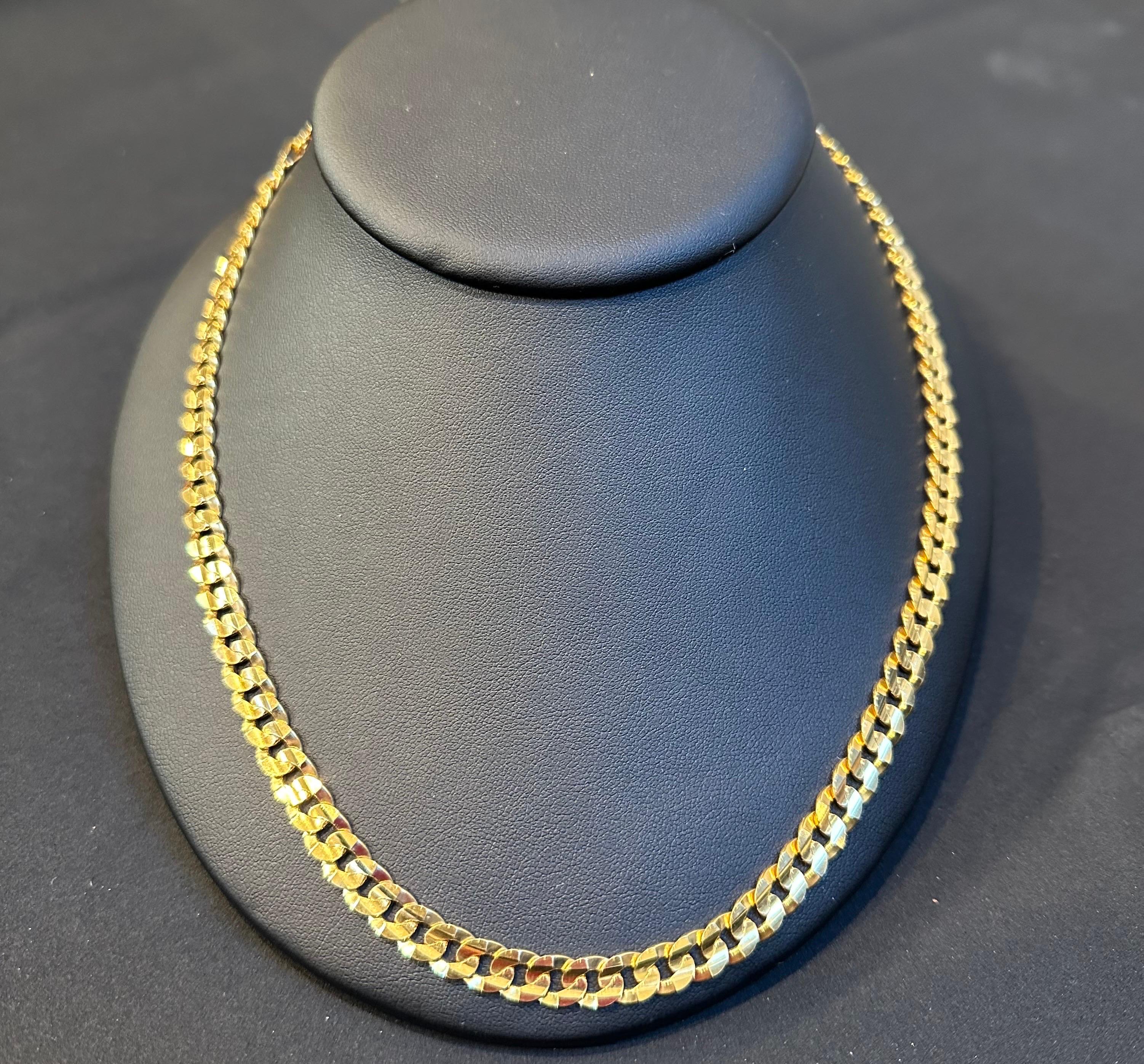 Catena d'epoca in oro giallo 14 carati 39,3 gm A Link Cubano Unisex 6