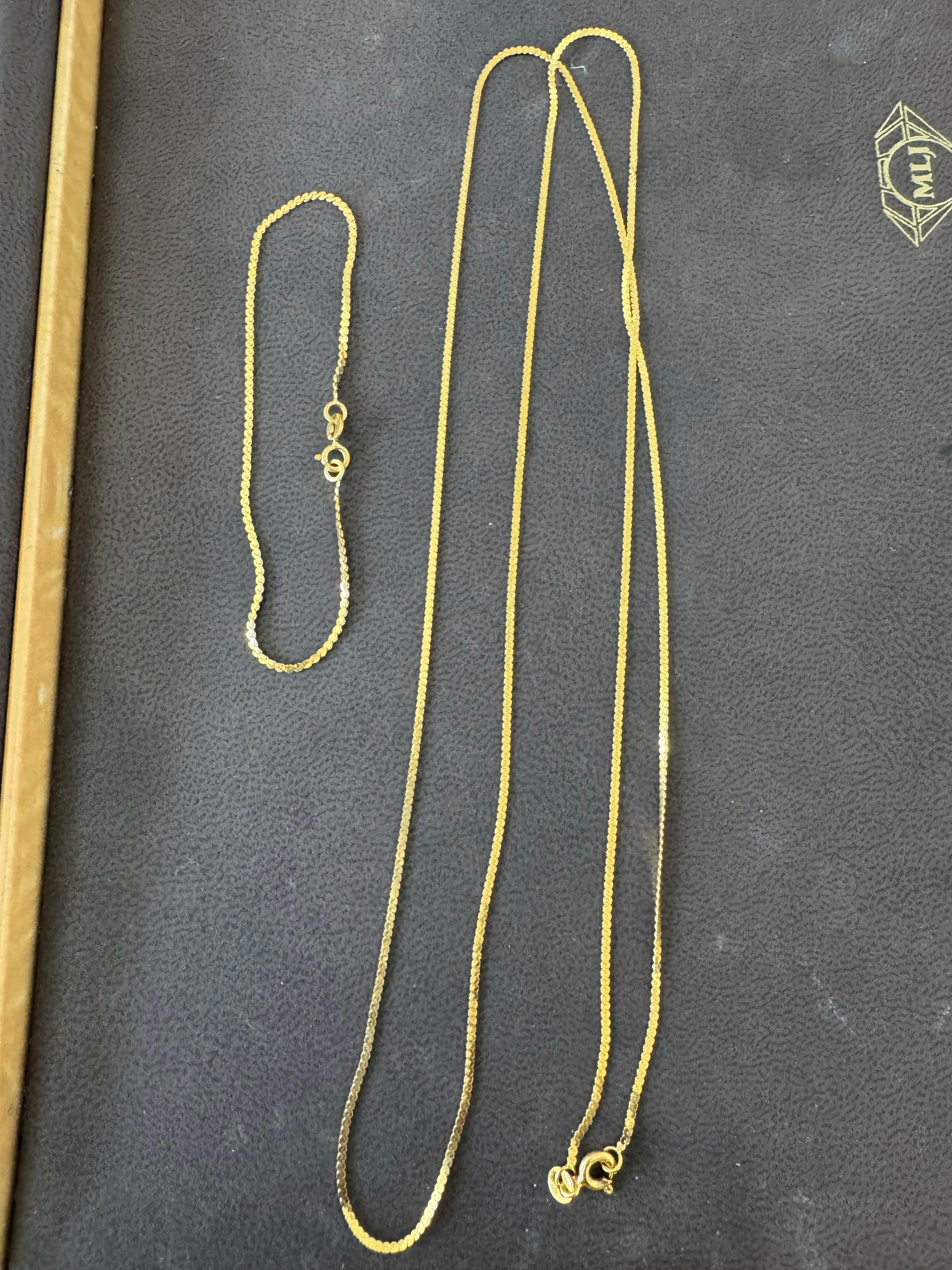 Vintage 14 Karat Yellow Gold 4.5 Gm, Box Chain Necklace 30 