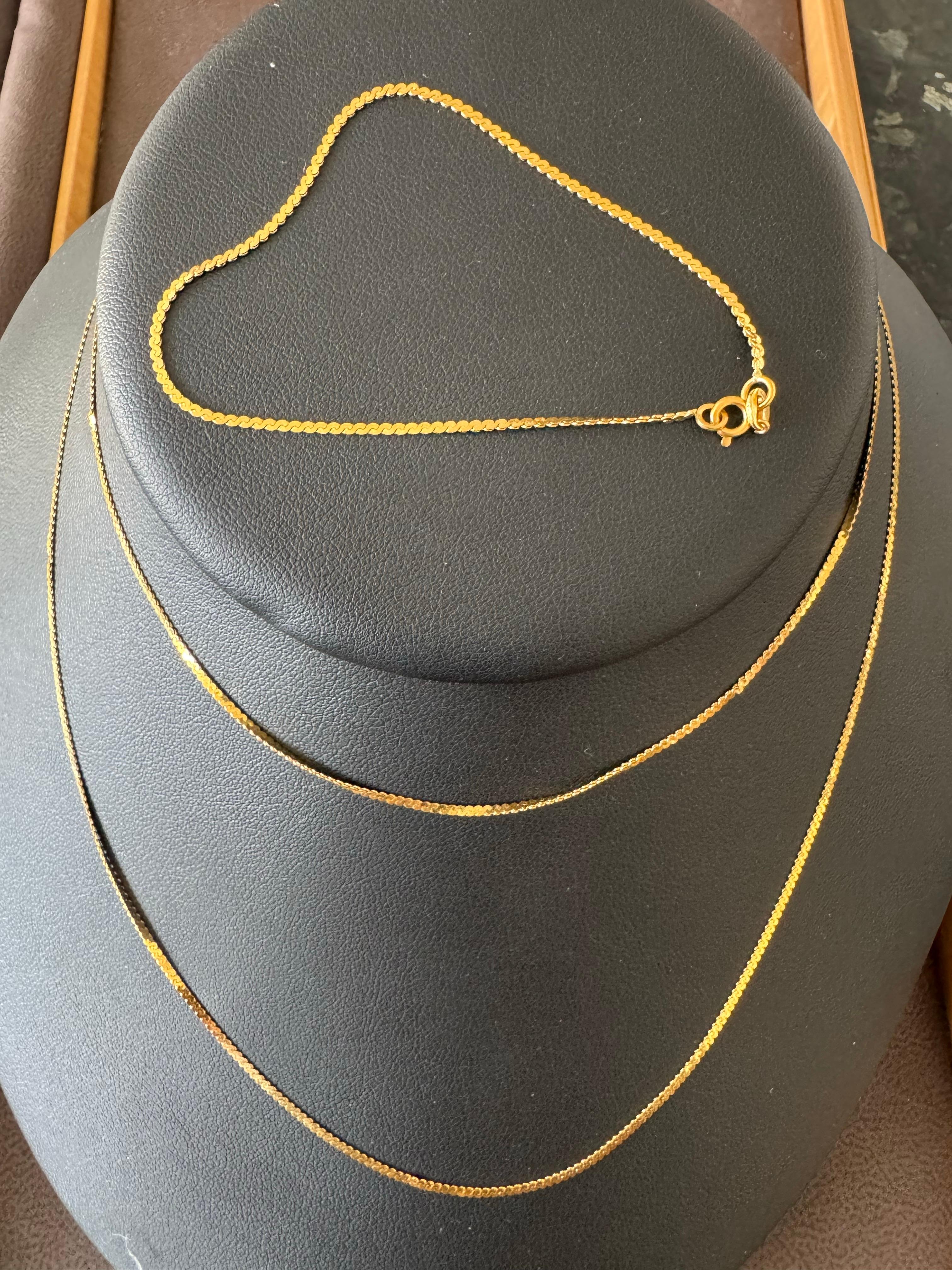 Vintage 14 Kt Yellow Gold 4.5 Gm, Italian Chain Necklace 30 