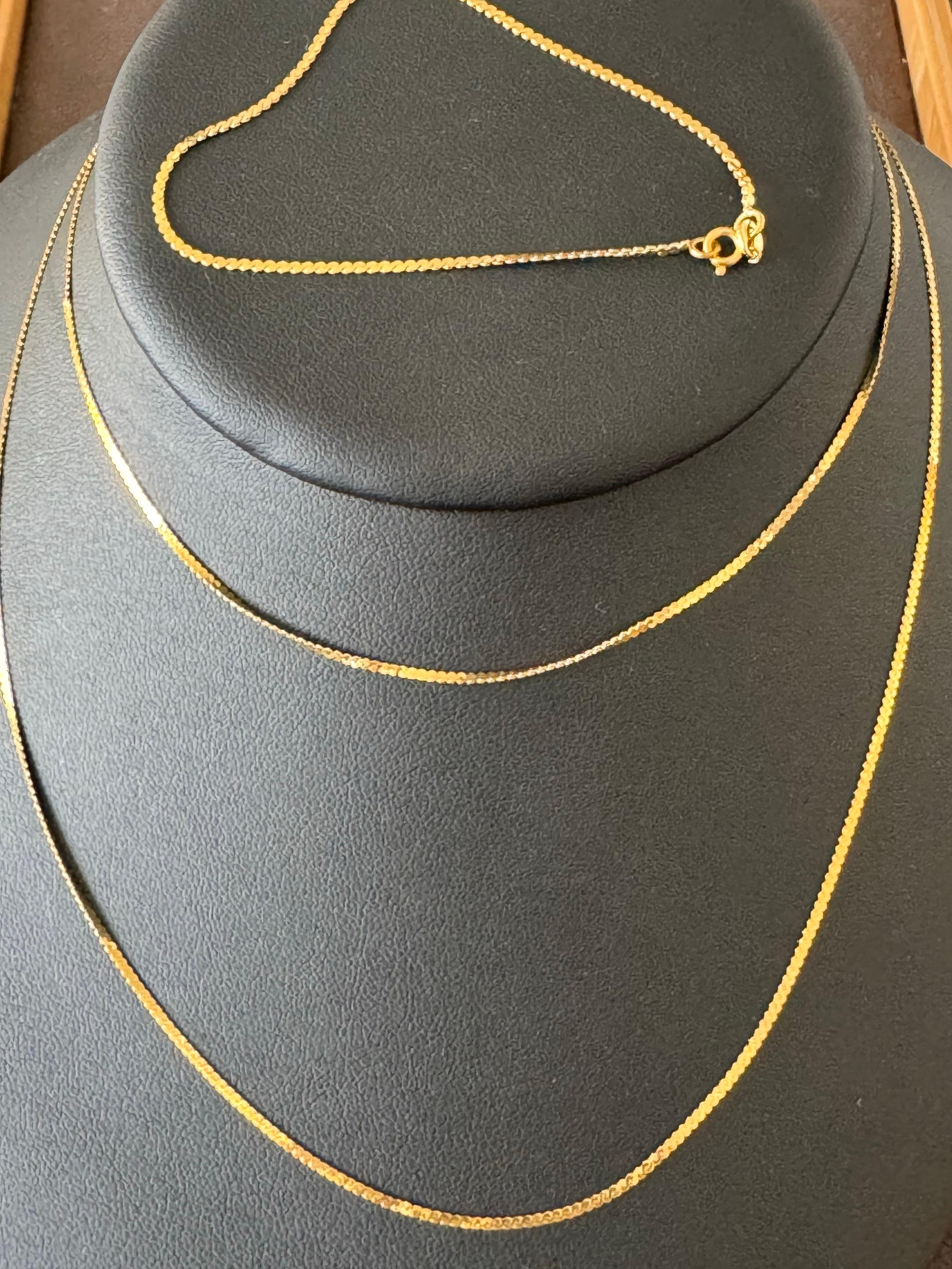 Vintage 14 Kt Yellow Gold 4.5 Gm, Italian Chain Necklace 30 
