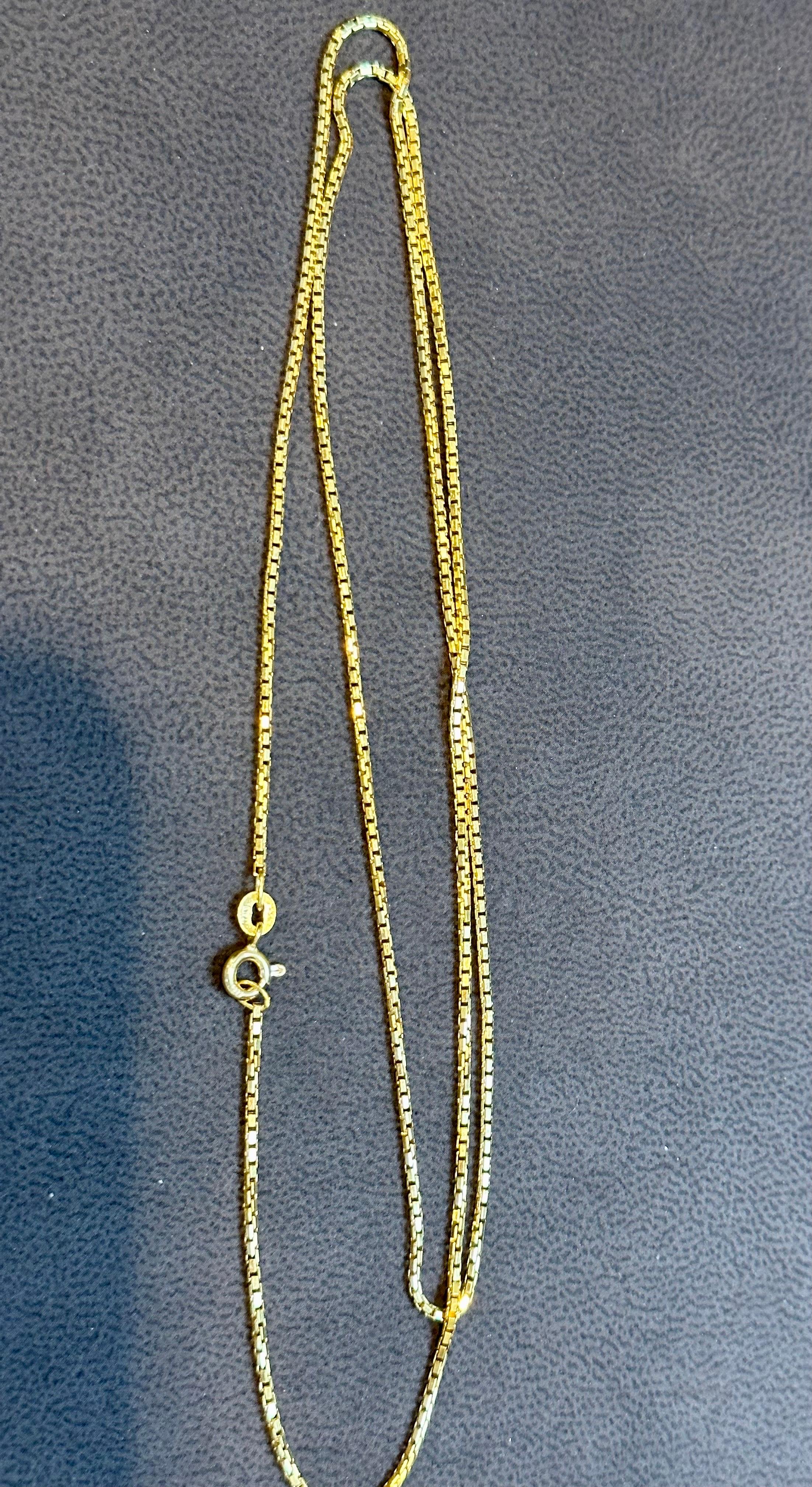 Vintage 14 Karat Yellow Gold 7.3 Gm, Box Chain Necklace, Wide 8