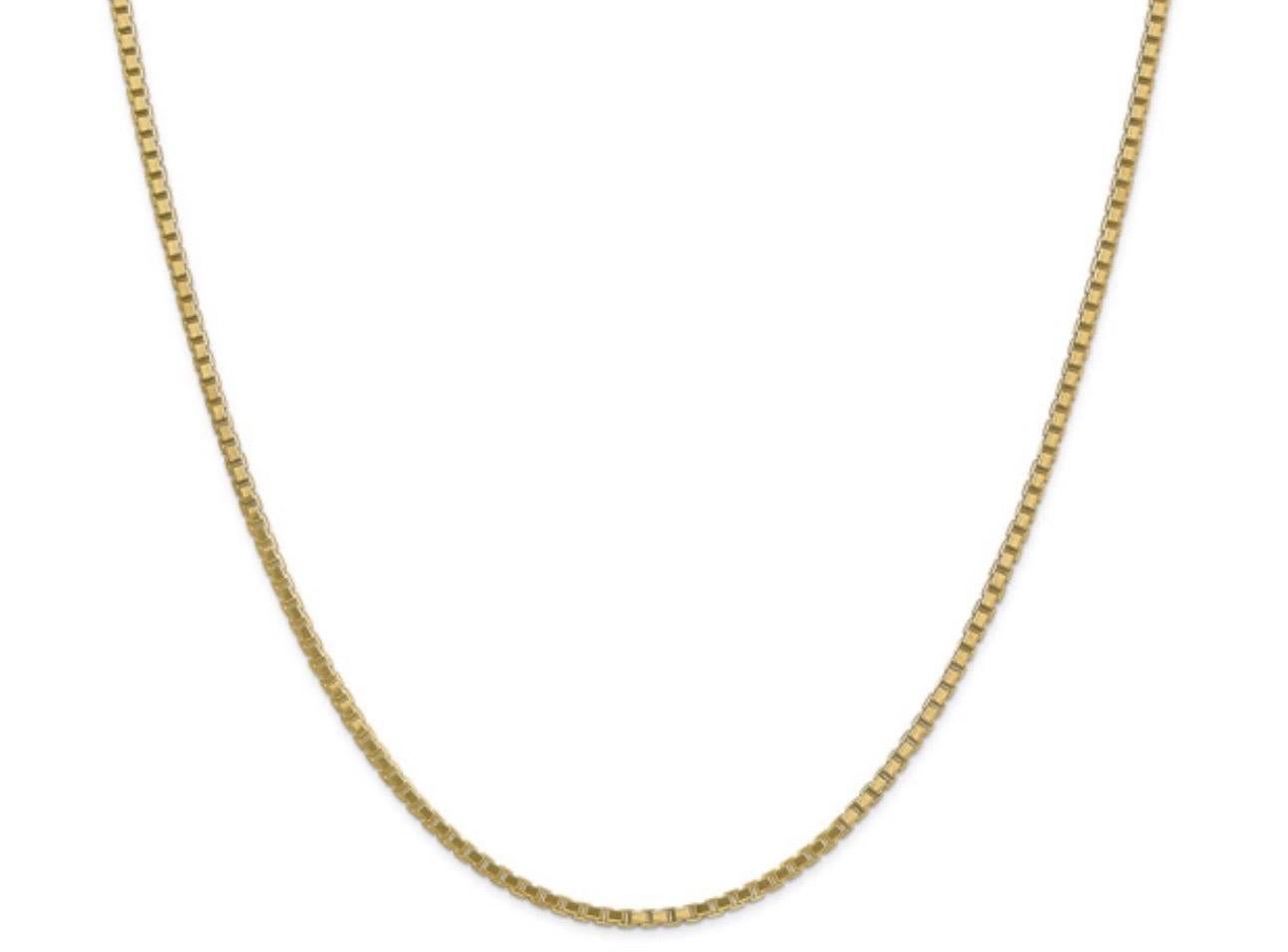 Vintage 14 Karat Yellow Gold 7.3 Gm, Box Chain Necklace, Wide 1