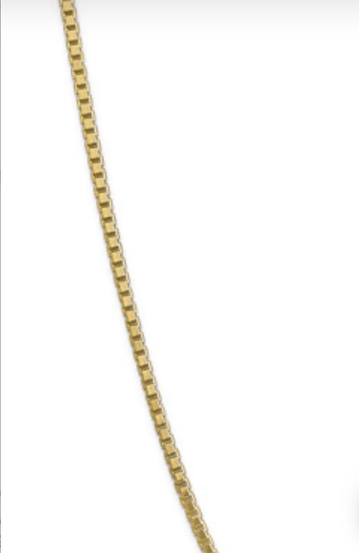 Vintage 14 Karat Yellow Gold 7.3 Gm, Box Chain Necklace, Wide 2
