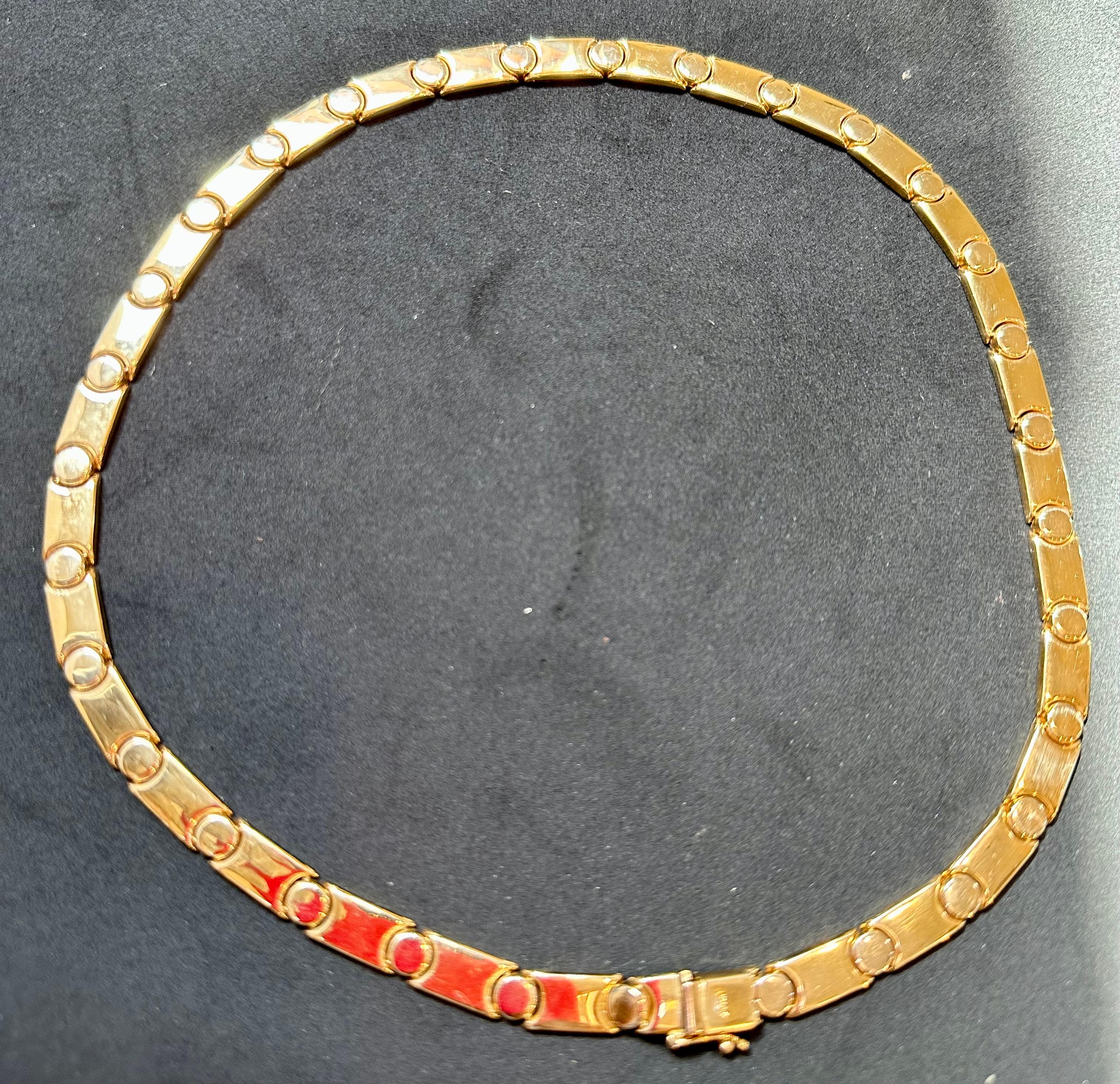 Vintage 14 Kt Yellow Gold Cartier Look Reversible Screw Link Design Necklace 5