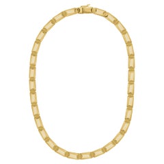 Vintage 14 Kt Yellow Gold Cartier Look Reversible Screw Link Design Necklace 
