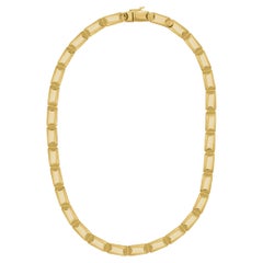 Vintage 14 Kt Yellow Gold Cartier Look Reversible Screw Link Design Necklace