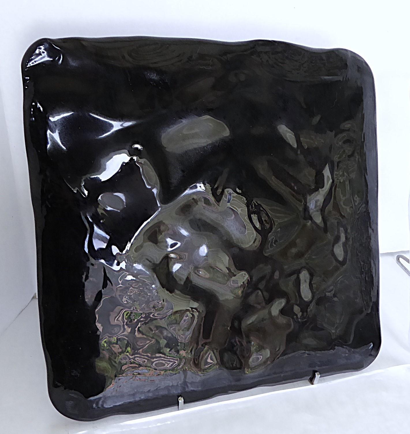 Vintage 14 Sugahara Handcrafted SUKIYA Textured Square Glass Dishes Japan 1970s For Sale 3