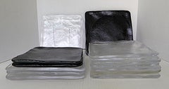 Vintage 14 Sugahara Handcrafted SUKIYA Textured Square Glass Dishes Japan 1970s