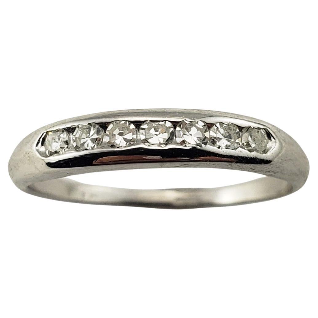 14 White Gold and Diamond Wedding Band Ring For Sale
