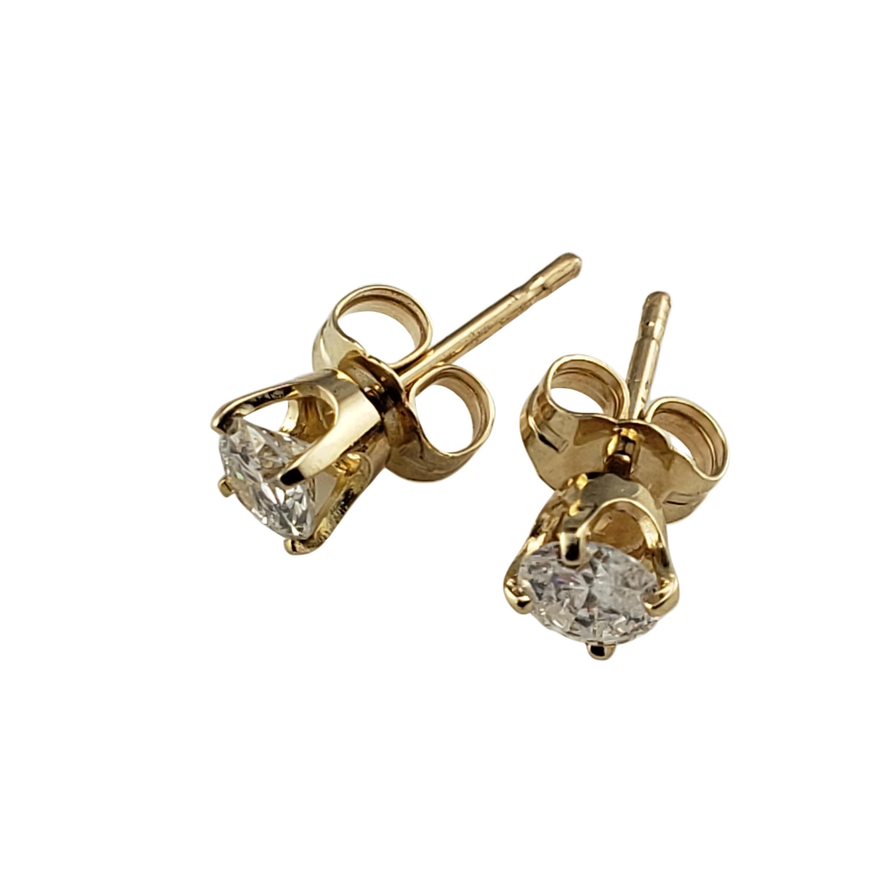 Brilliant Cut  Vintage 14 Yellow Gold Diamond Stud Earrings