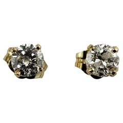  Vintage 14 Yellow Gold Diamond Stud Earrings