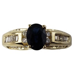 Antique 14 Yellow Gold Sapphire and Diamond Ring