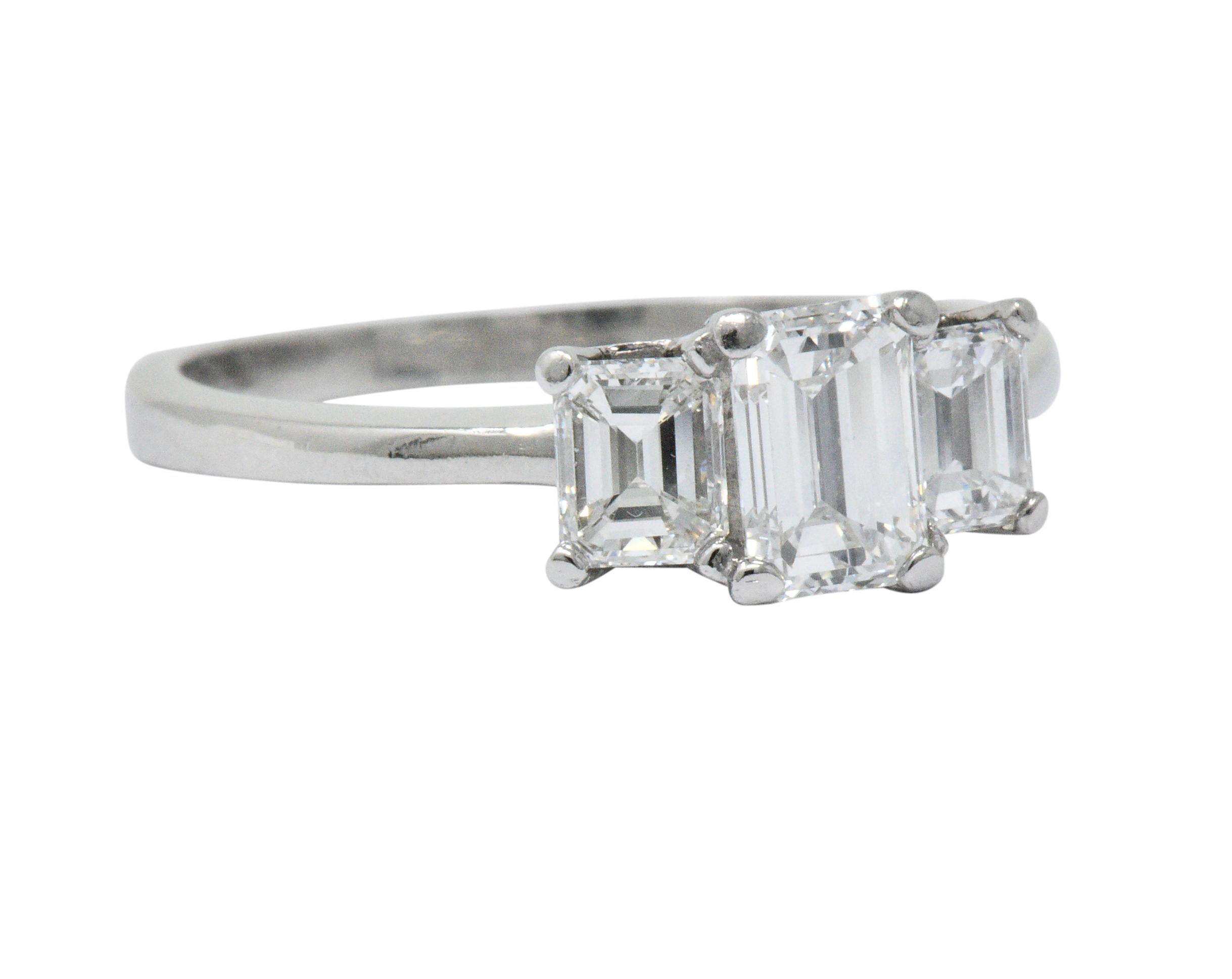 platinum emerald cut engagement rings
