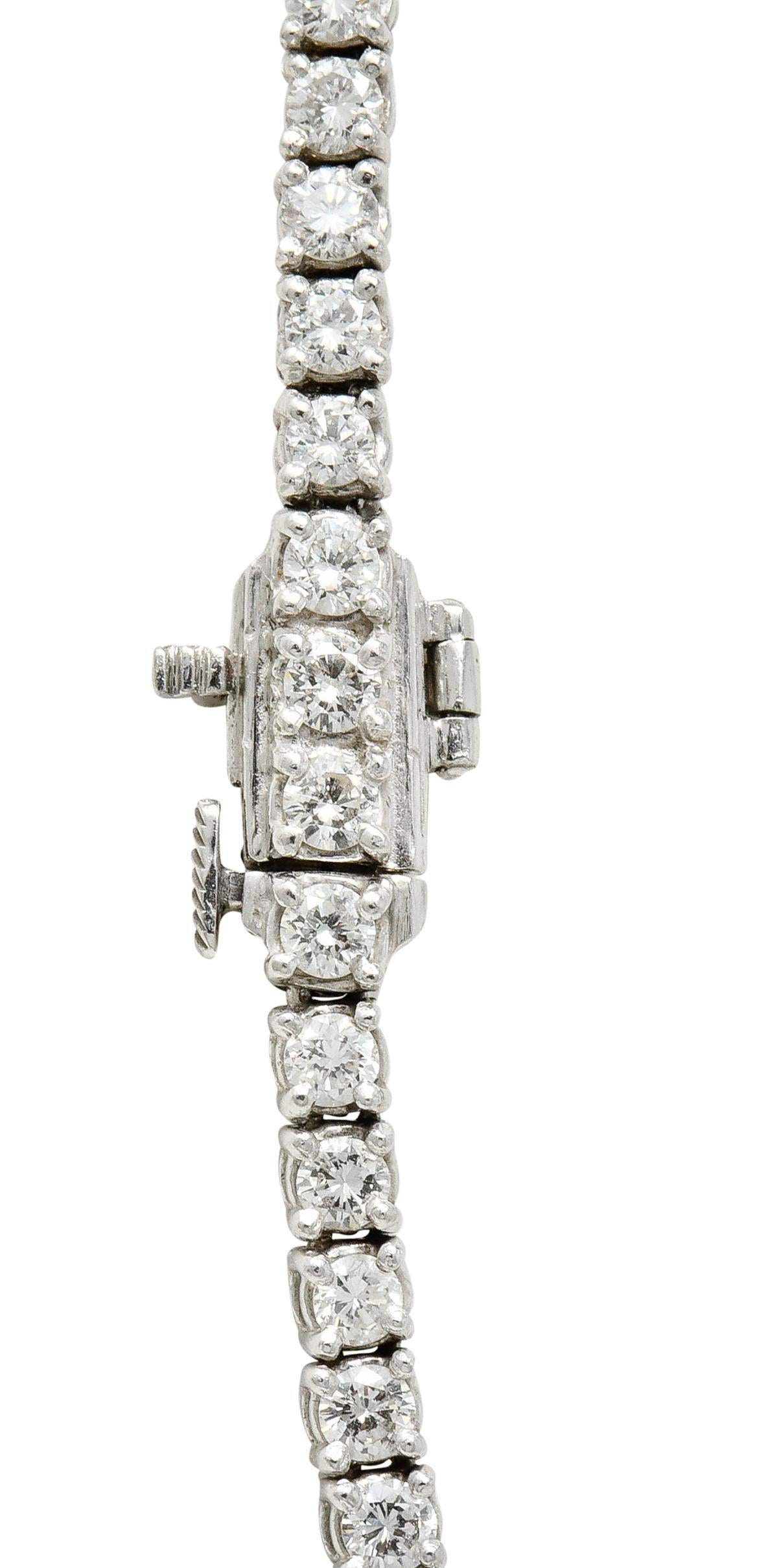 Vintage 14.00 Carat Graduated Diamond Platinum Riviera Necklace 1