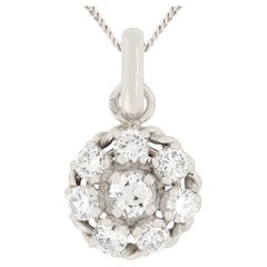 Vintage 1.40ct Diamond Cluster Pendant, c.1970s