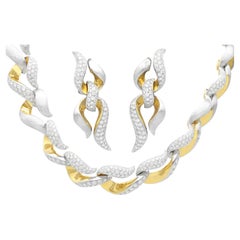 Vintage 14,22 Karat Diamant 18k Gold Schmuck-Suite, ca. 1990