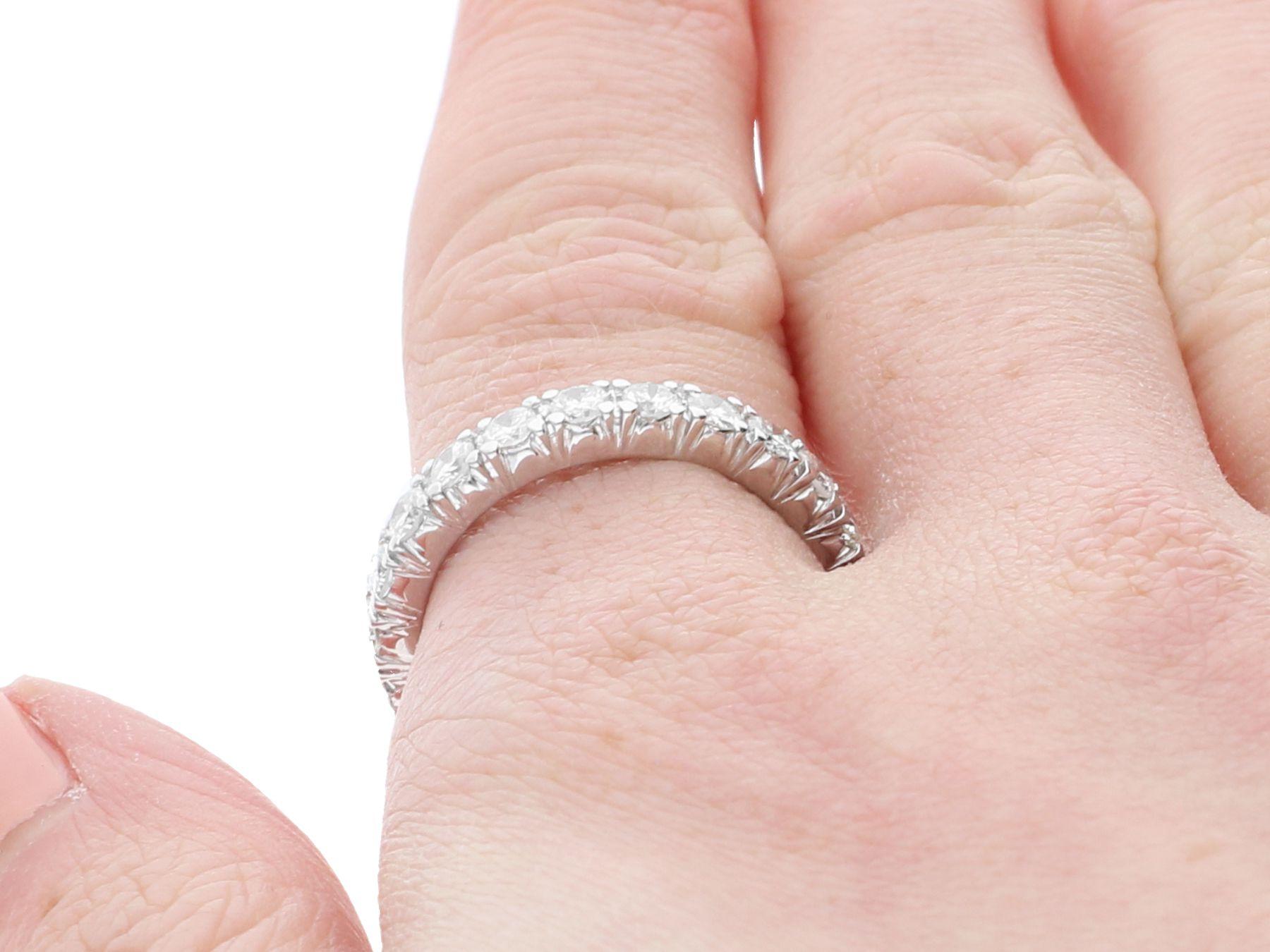 Women's or Men's Vintage 1.43 Carat Diamond and Platinum Full Eternity Ring For Sale