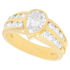 Verlobungsring aus Gelbgold mit 1,43 Karat Diamanten, circa 1990