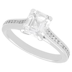 Vintage 1.45 Carat Diamond and Platinum Solitaire Engagement Ring