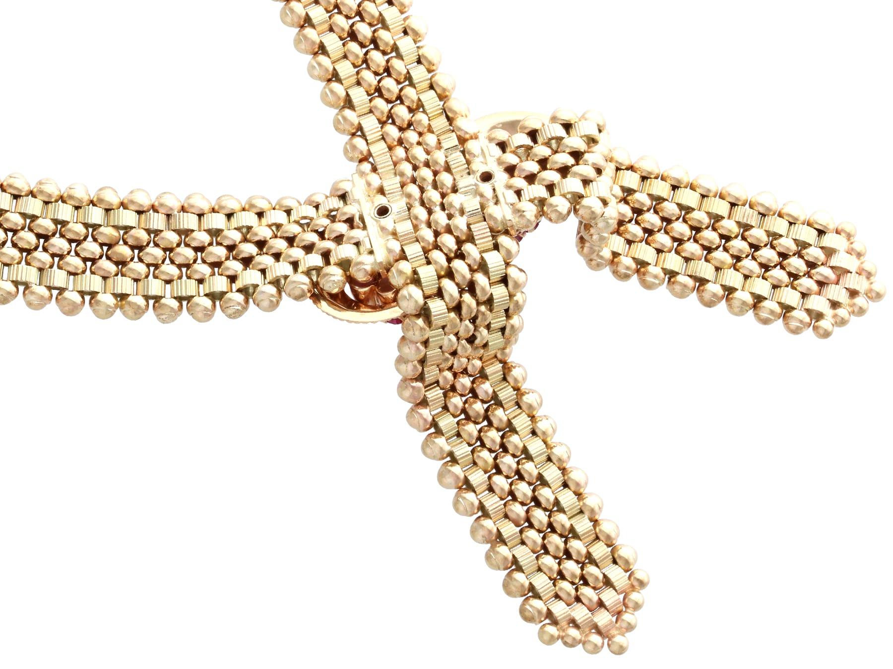 Halskette aus 10 Karat Gelbgold mit 1,45 Karat Rubin und Perle, 1961 für Damen oder Herren im Angebot