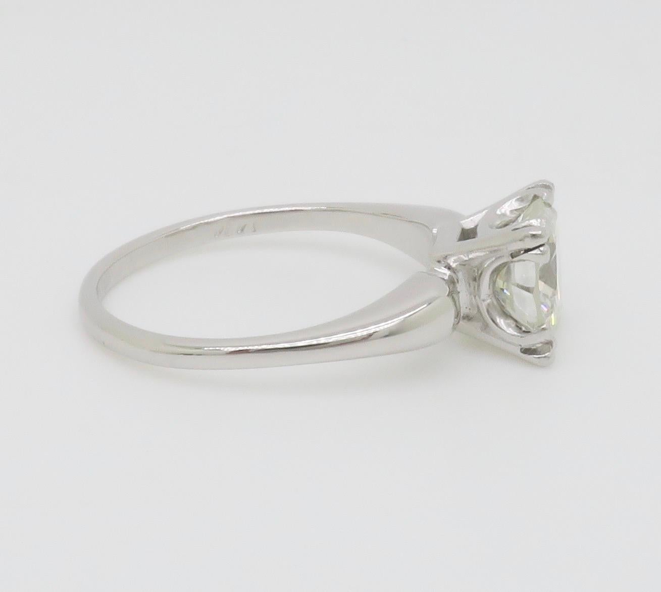 Vintage 1.45CT Round Brilliant Cut Diamond Solitaire Ring  For Sale 6