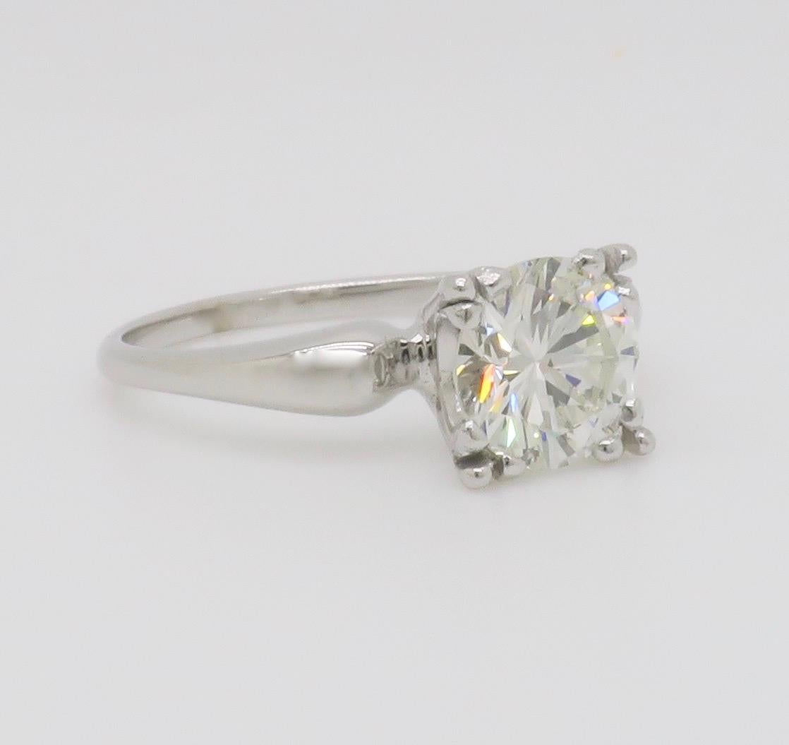 Vintage 1.45CT Round Brilliant Cut Diamond Solitaire Ring  For Sale 7