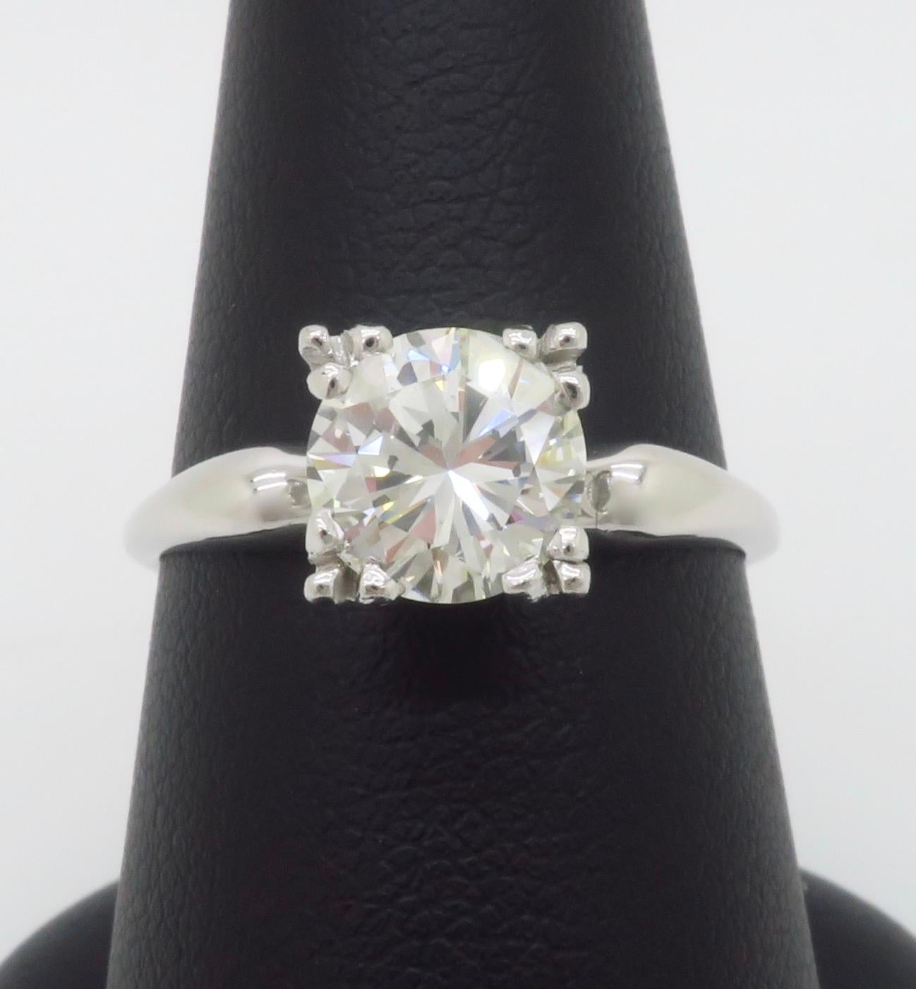 Vintage 1.45CT Round Brilliant Cut Diamond Solitaire Ring  For Sale 9