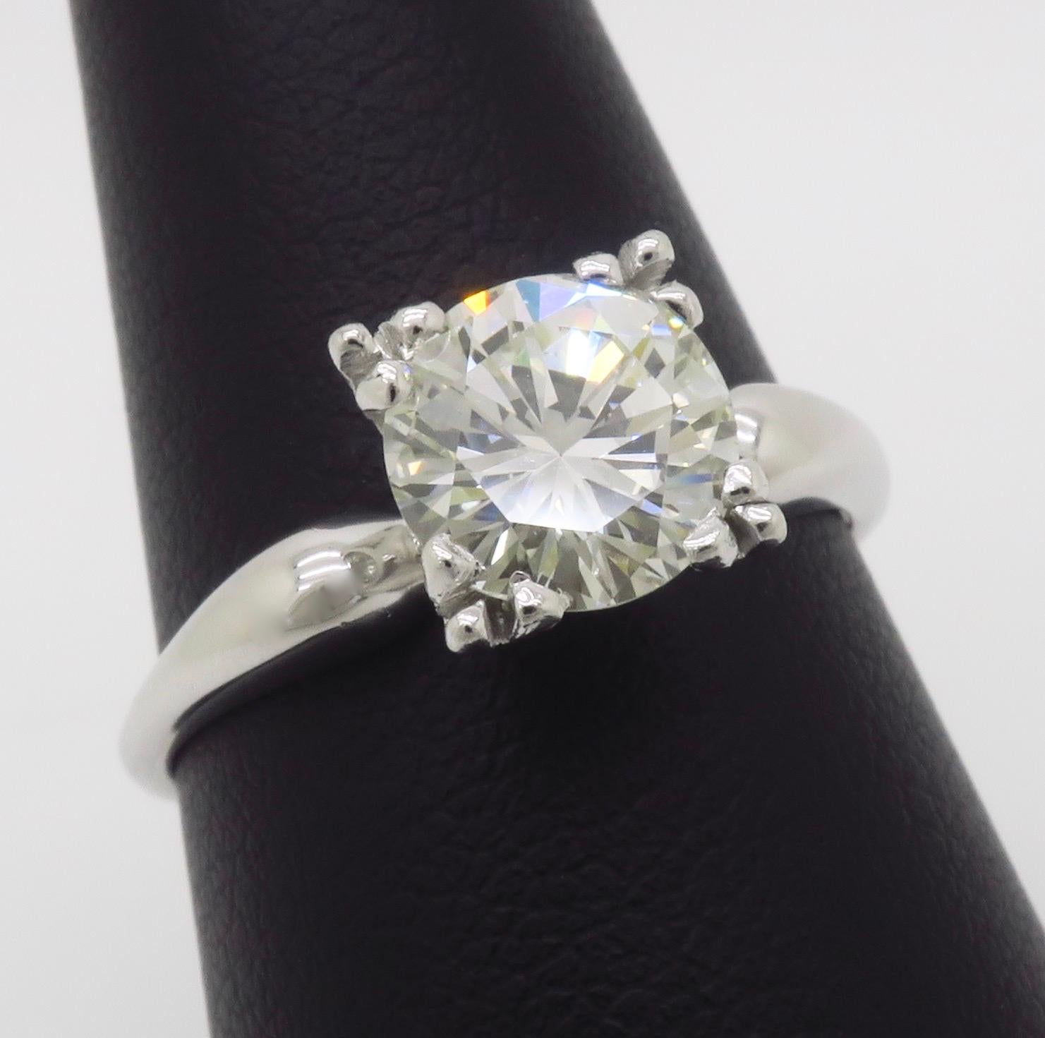 Vintage 1.45CT Round Brilliant Cut Diamond Solitaire Ring  For Sale 11