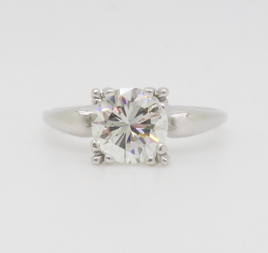 Vintage 1.45CT Round Brilliant Cut Diamond Solitaire Ring  For Sale 3