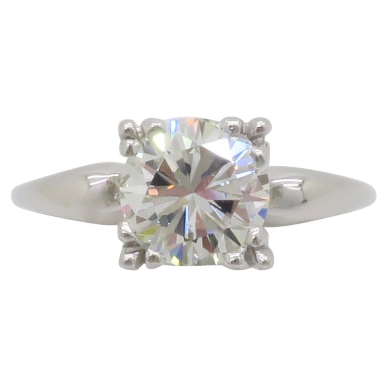 Solitär-Ring, Vintage, 1,45CT runder Diamant im Brillantschliff