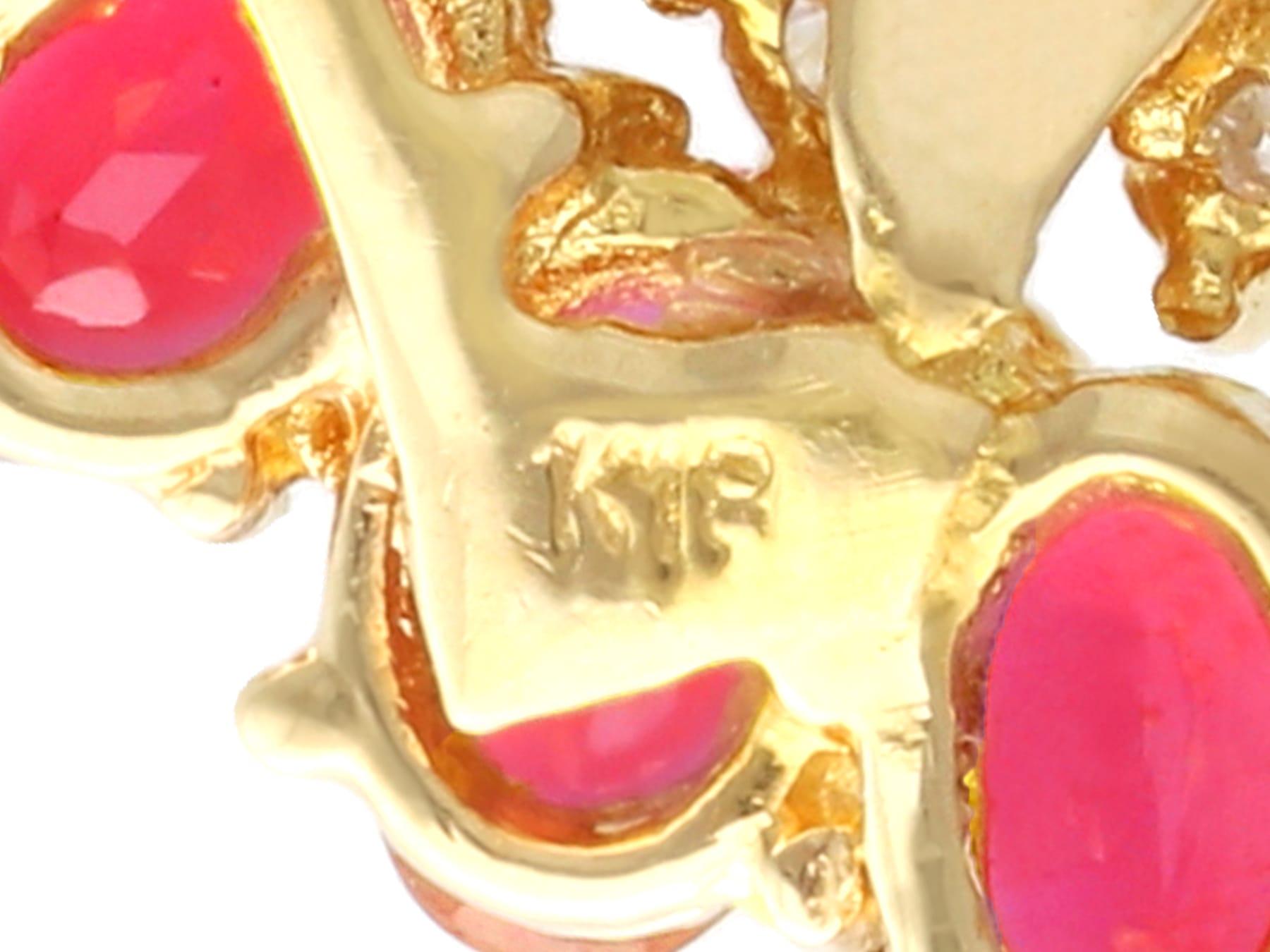 Halskette aus 18 Karat Gelbgold mit 1,47 Karat Rubin und 0,10 Karat Diamant, Vintage, um 1990 im Angebot 3